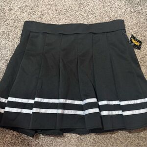 Goth Black Pleated Mini Skirt